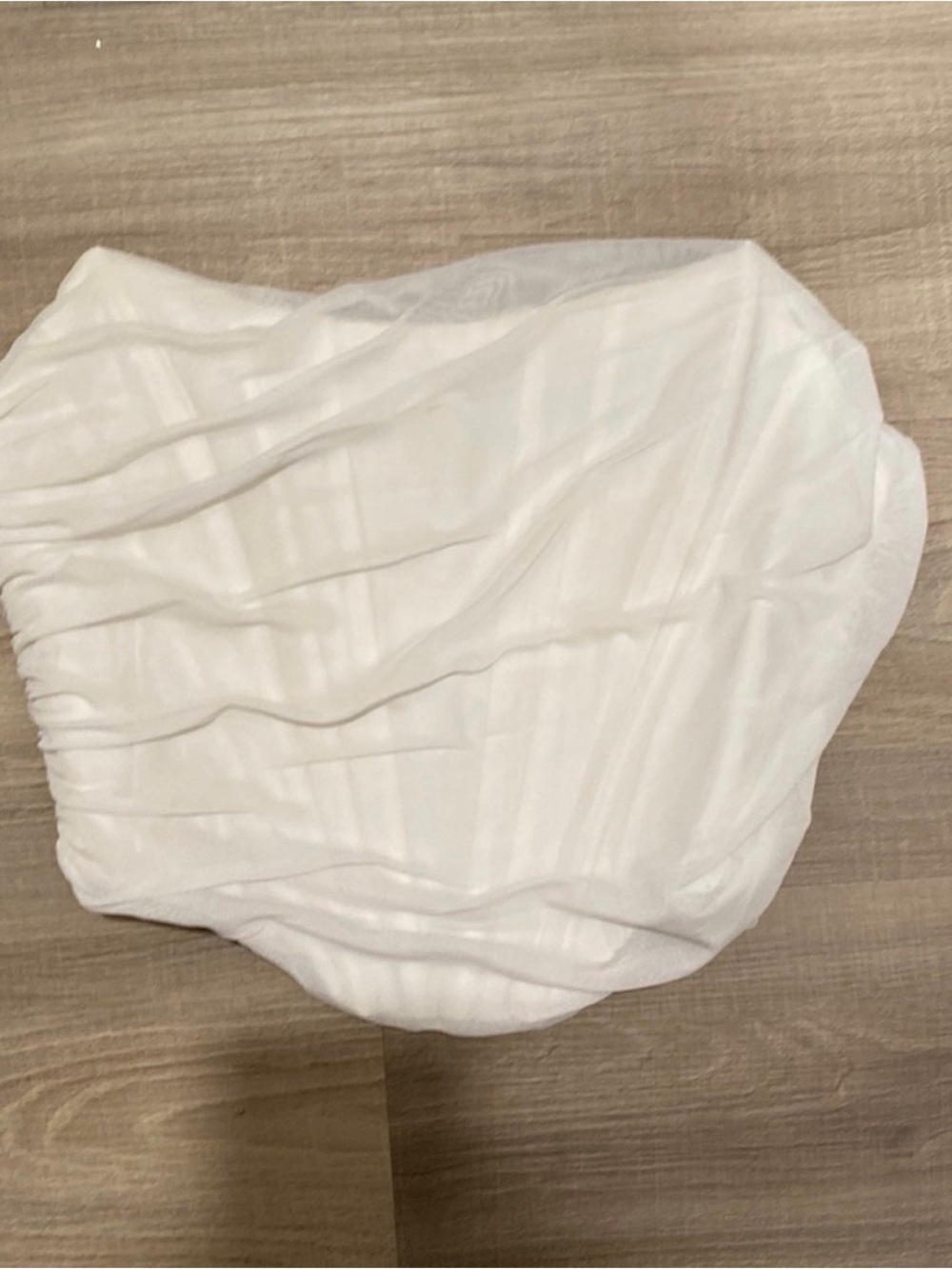 Amazon White Ruched Mini Skirt - Picture 2 of 3